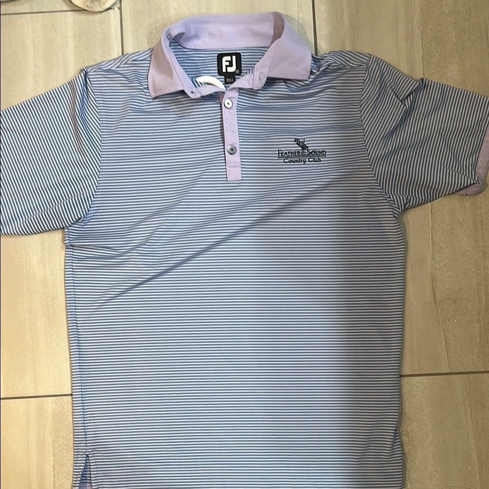 FootJoy Blue and Purple Performance Polo Shirt - Feather Sound Country Club
